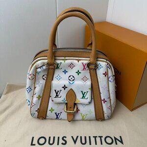 Louis Vuitton White Tricolor Coated Handbag
